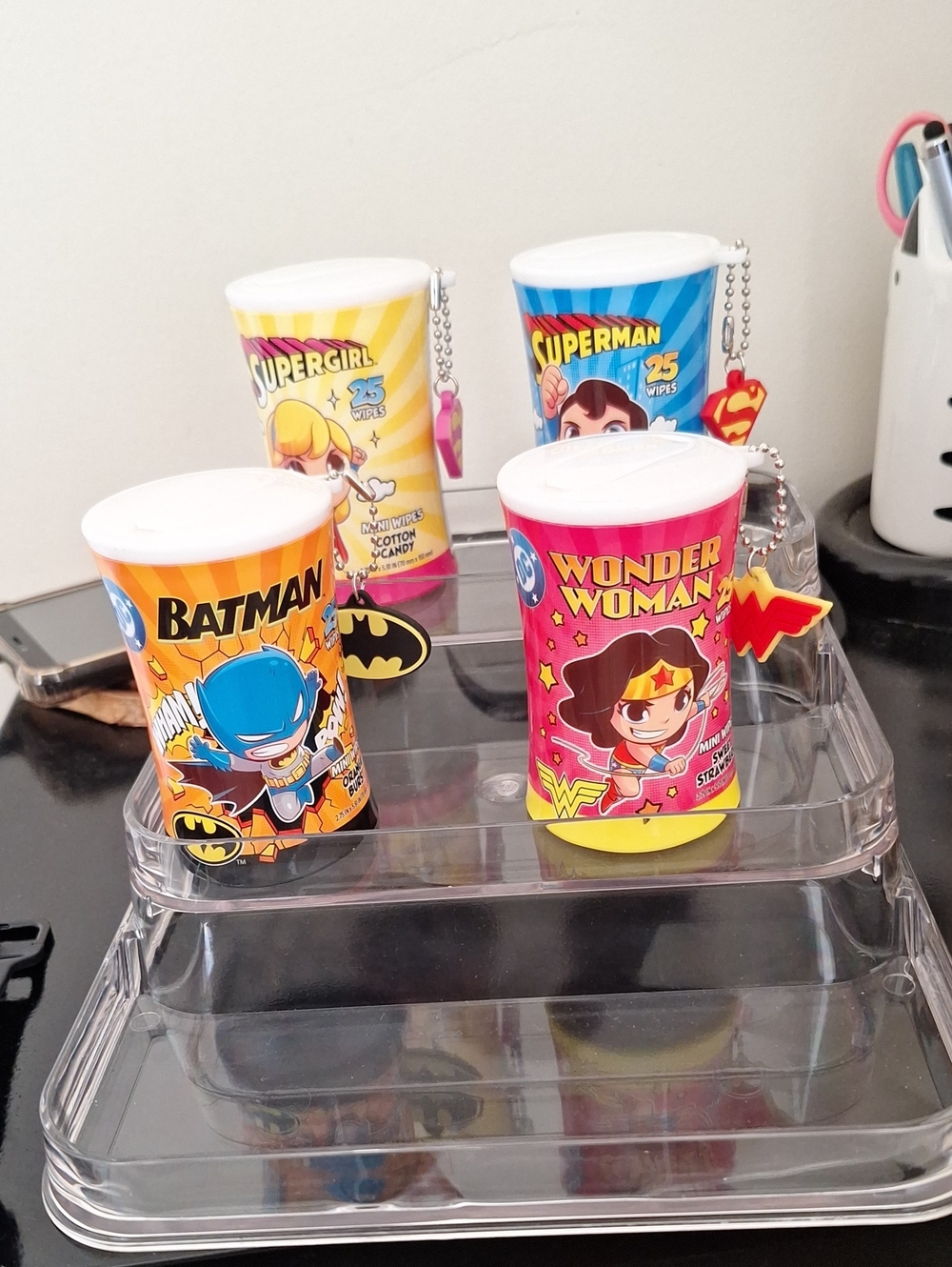 Wonder Woman Pink Party Wipes Canister - 25 Count